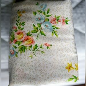 Pequot Double Full Flat Sheet Floral Elegance Cottagecore Vintage Percale